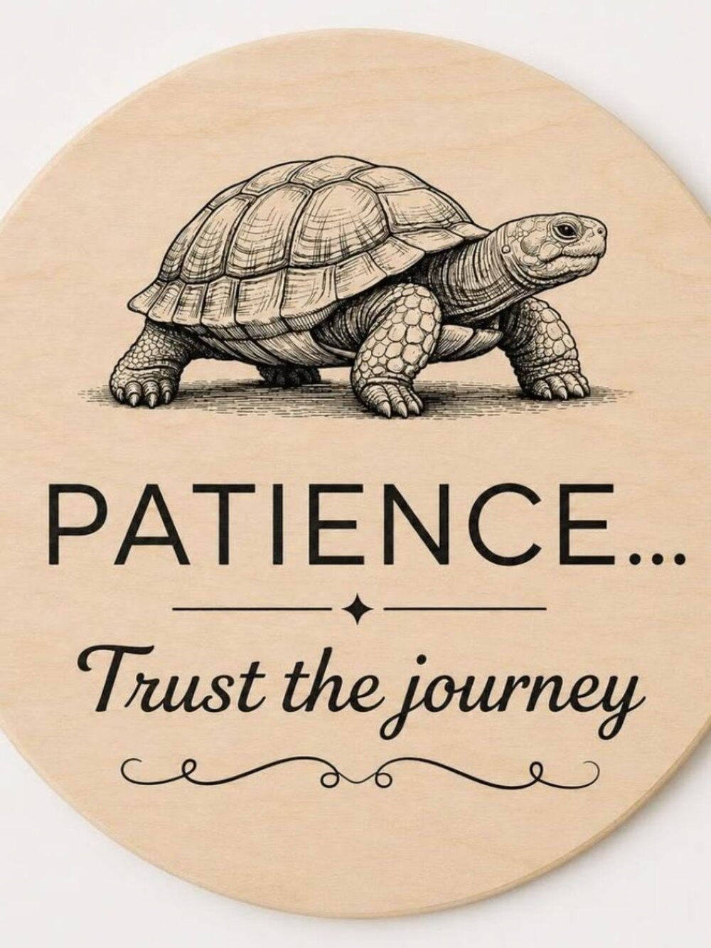 Inspirational wood magnet 3”, tortoise refrigerator magnet brand new made to ord